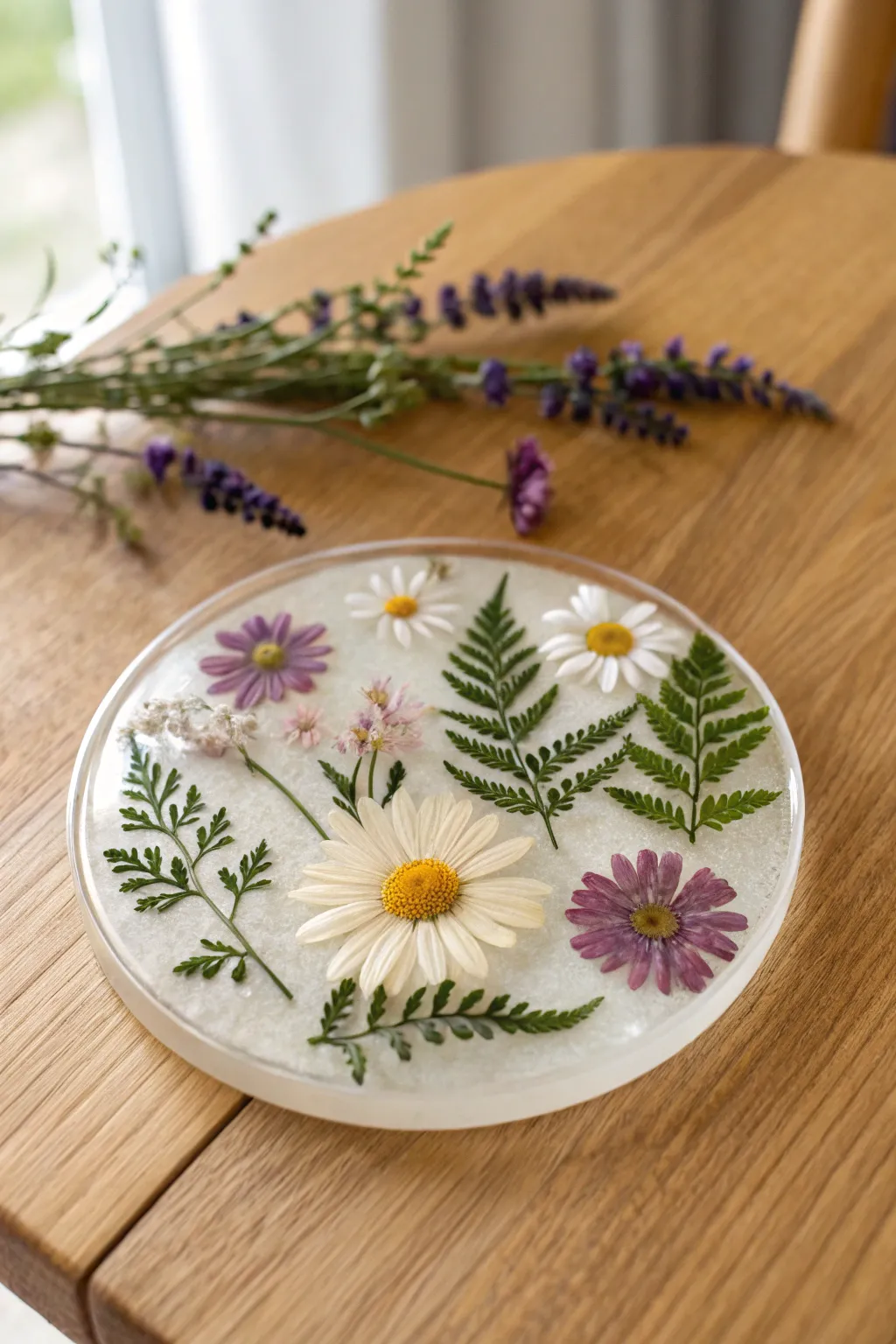 Nature's charm captured in resin: a garden at your fingertips.