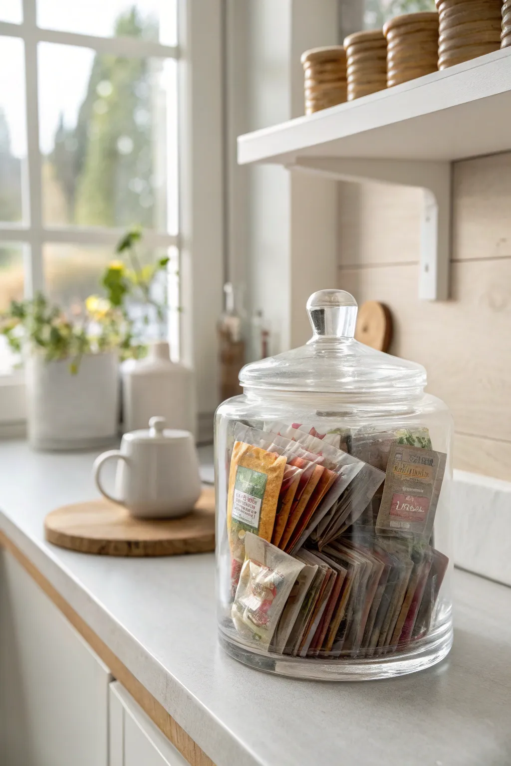 Embrace simplicity and elegance with clear containers for your tea collection. Perfect for the modern minimalist kitchen. 🍵✨ #TeaOrganization #ScandiBoho