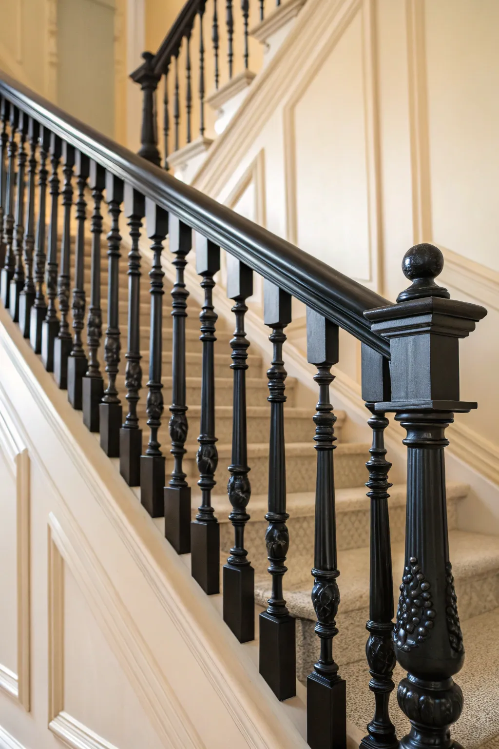 Elevate your space with the timeless elegance of bold black balusters.