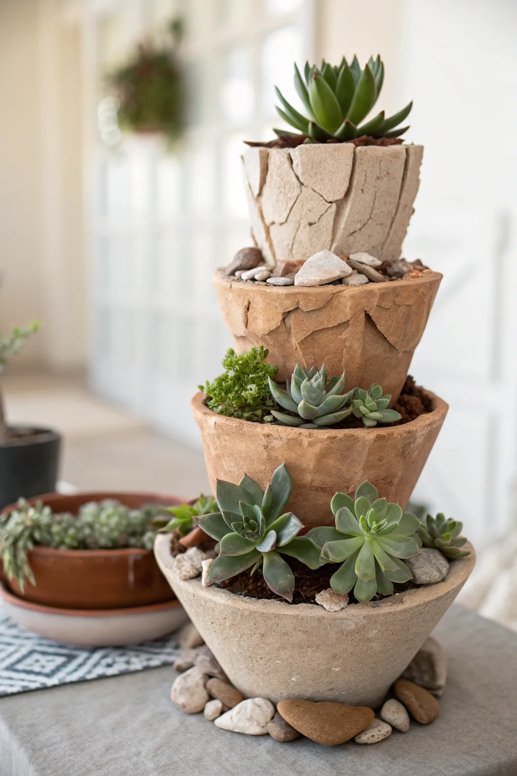 Transform broken clay into a cascading succulent masterpiece.