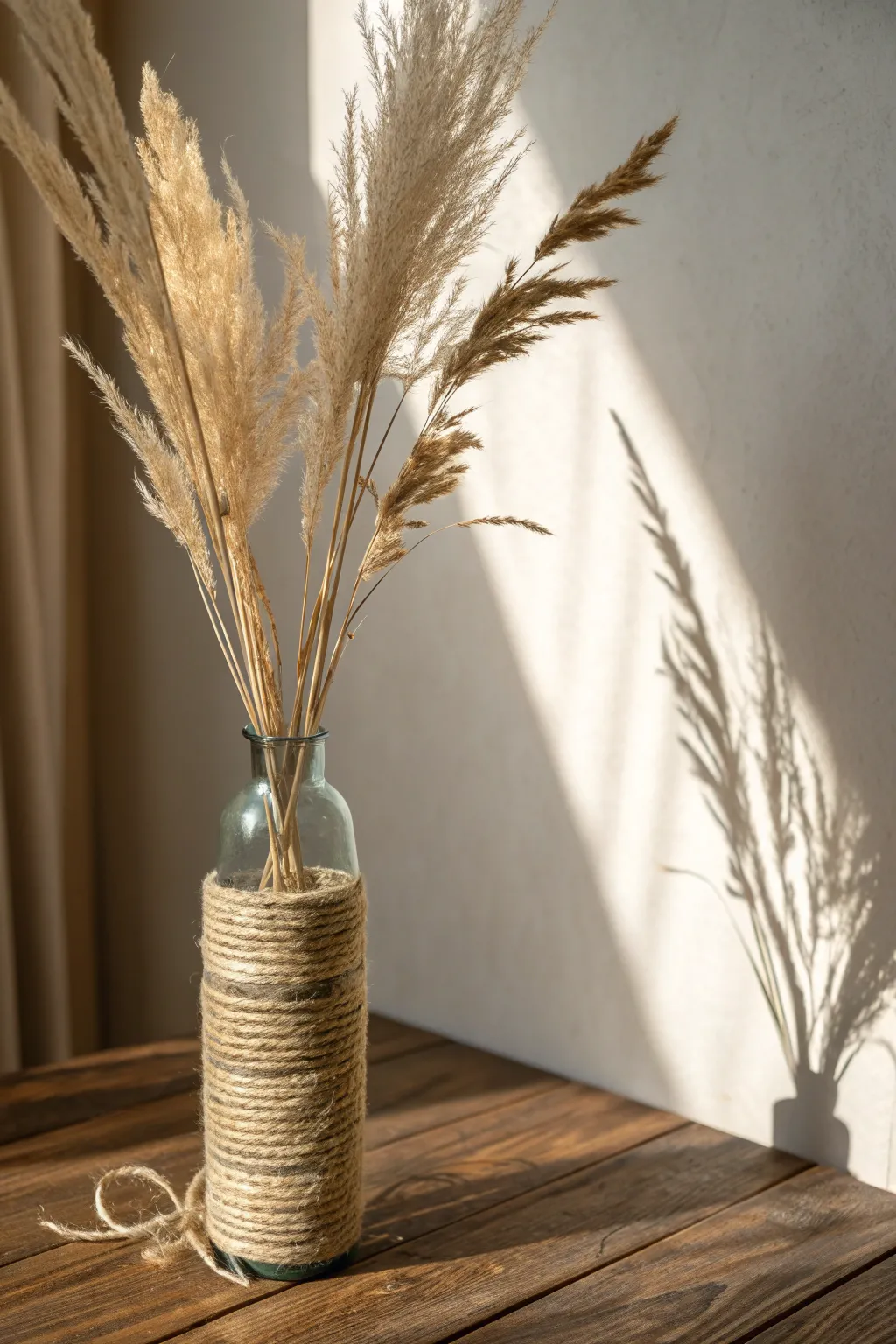 Add a touch of rustic charm to your decor with a simple twine-wrapped vase.
