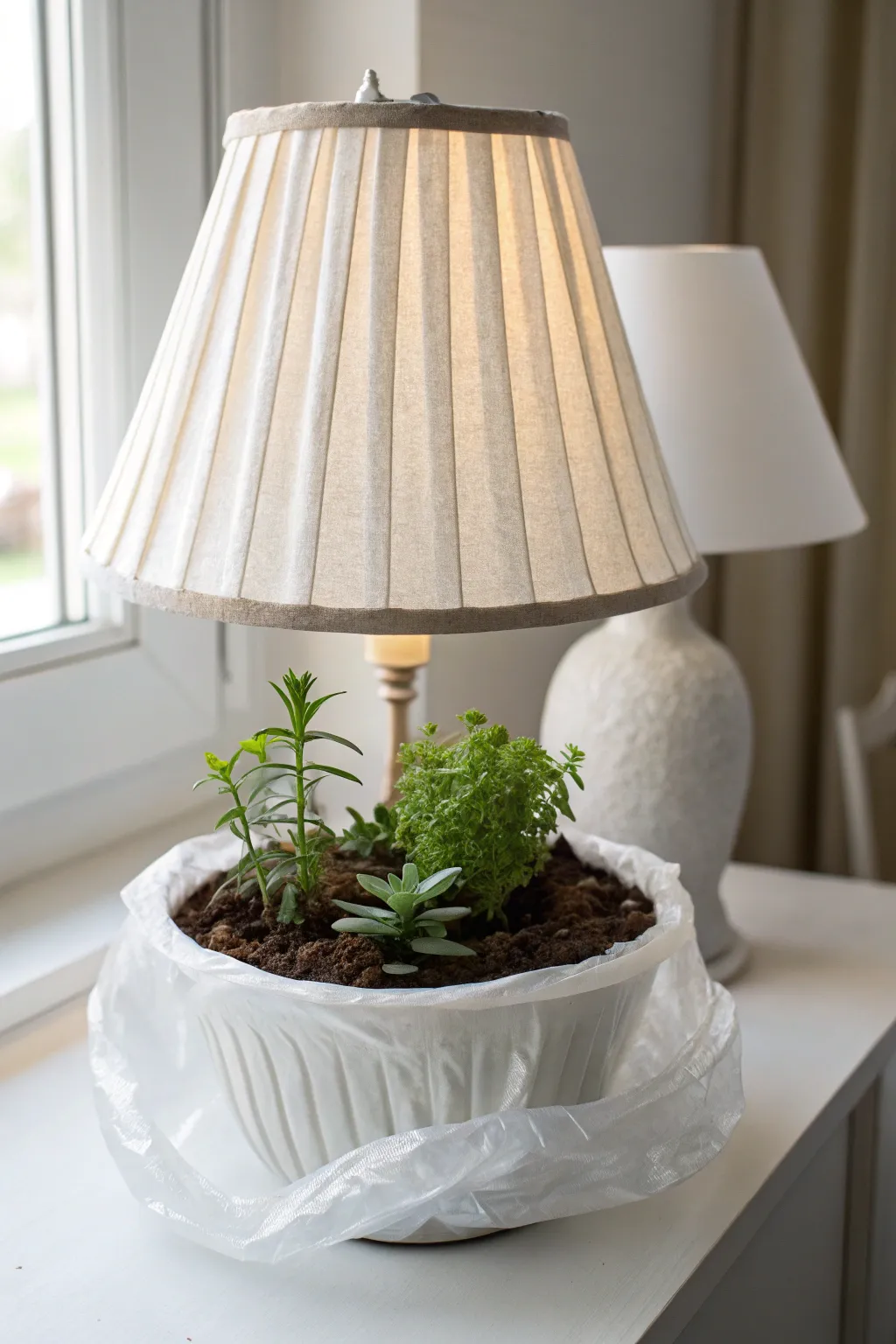 Breathe new life into old treasures: Transform a vintage lampshade into a stunning minimalist planter mold with a touch of Boho flair.