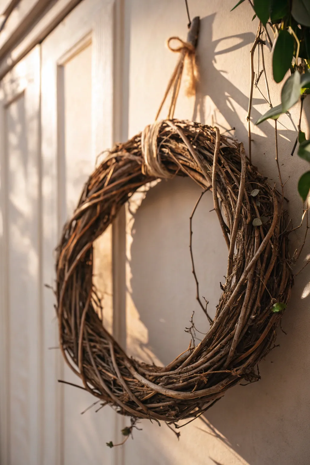 Bring the serene beauty of the outdoors to your home with this handcrafted rustic wreath.