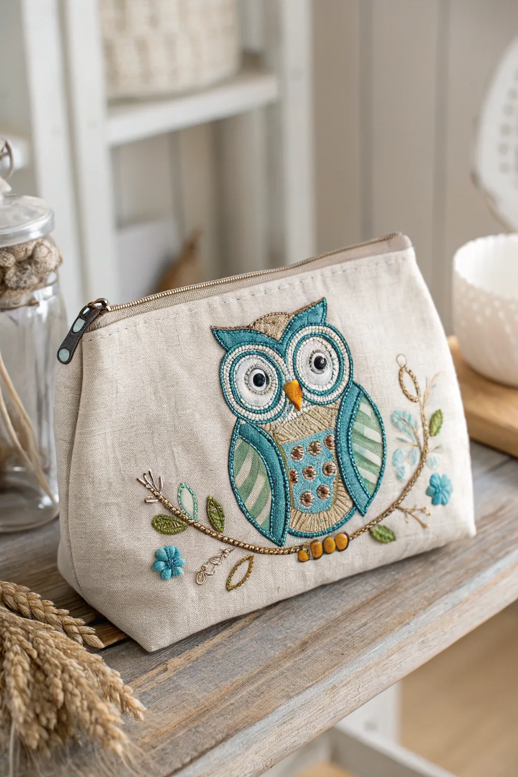 Add a touch of whimsy to your style with this charming embroidered owl purse!