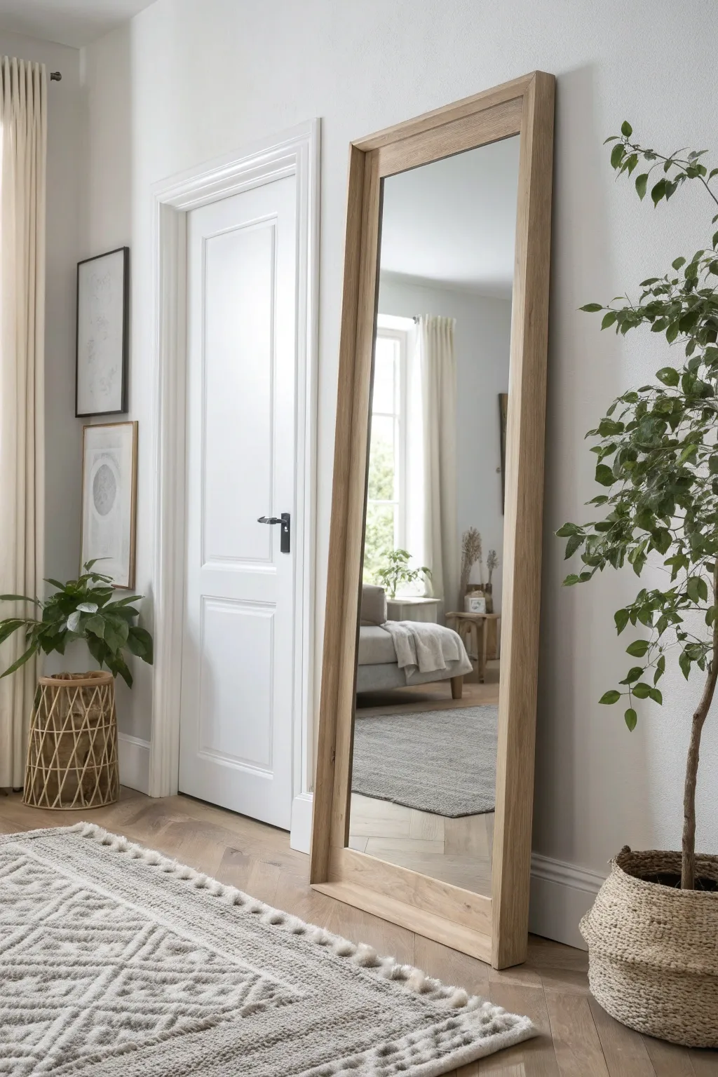Transform your space with a touch of elegance—add a full-length mirror to your door for style and functionality.