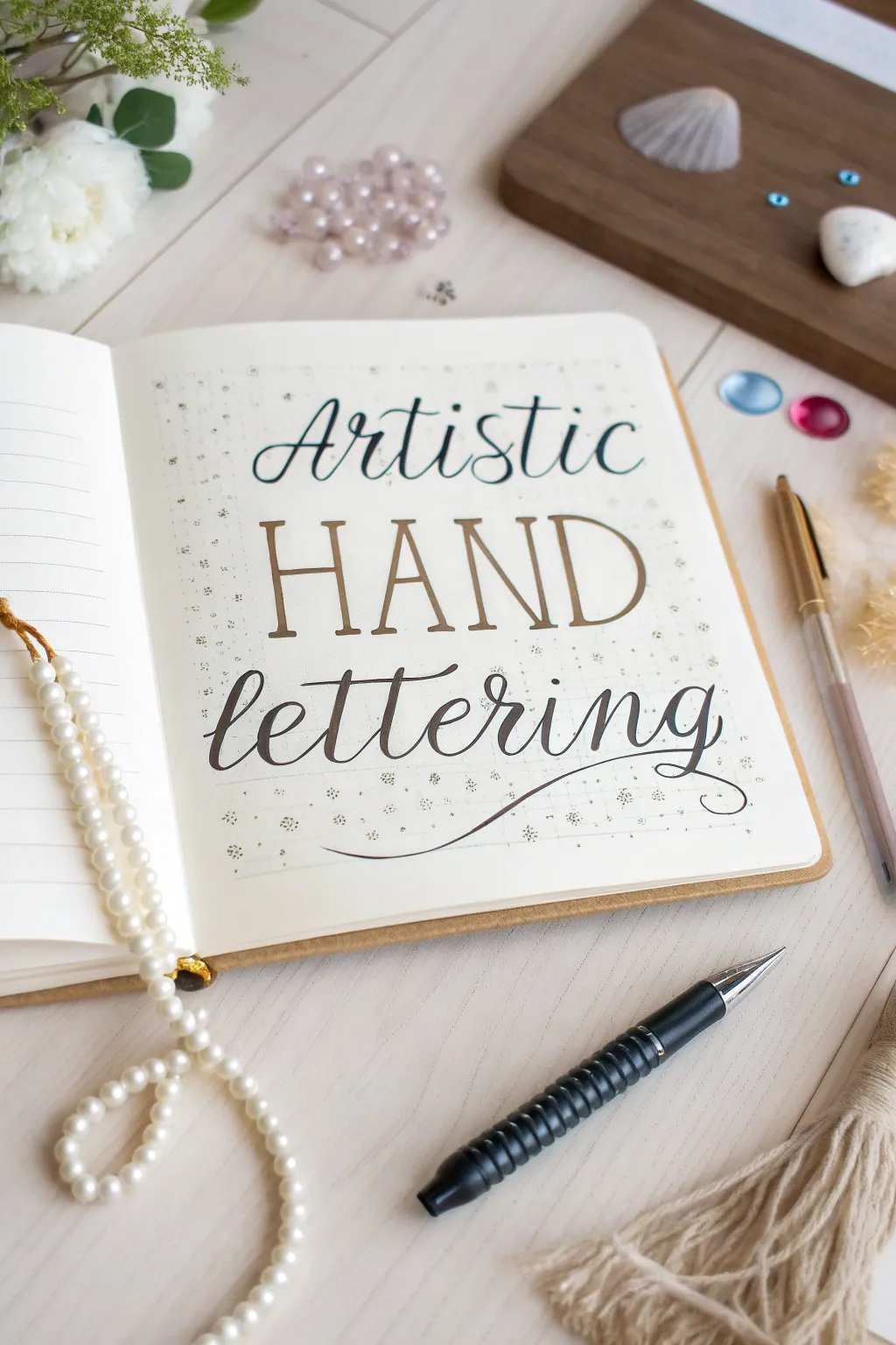 Add a personal touch to your journal with artistic hand lettering—where simplicity meets elegance. ✨