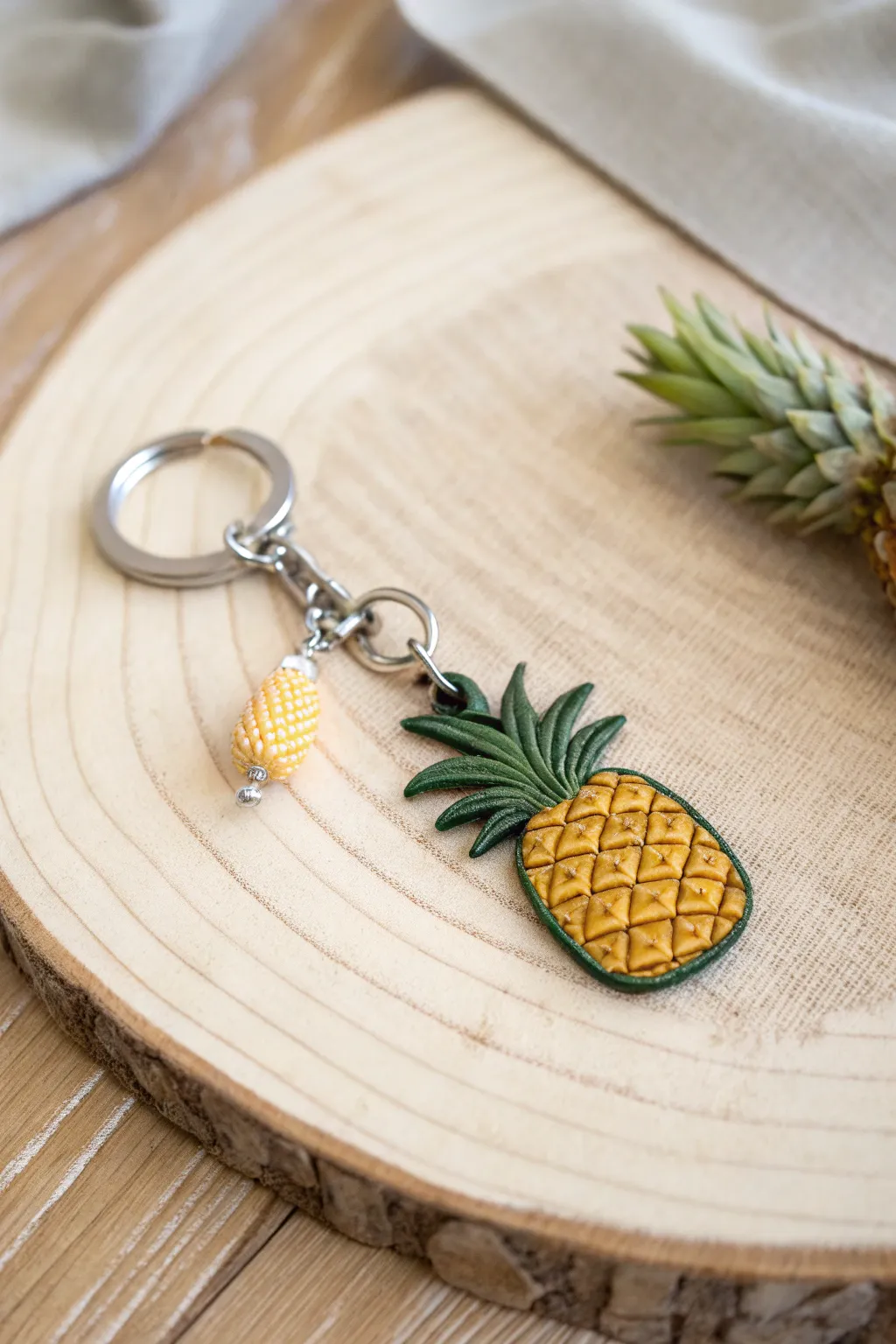 Add a tropical touch to your keys with this charming pineapple keychain!