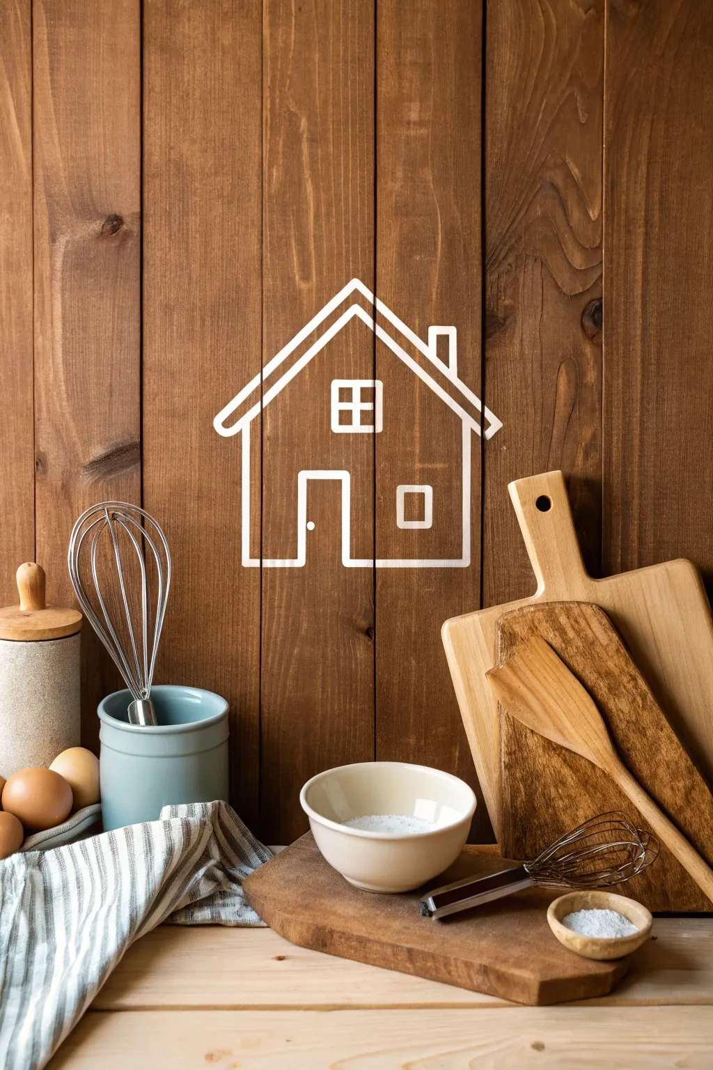 House-shaped logos symbolize warmth and family, perfect for home kitchens.