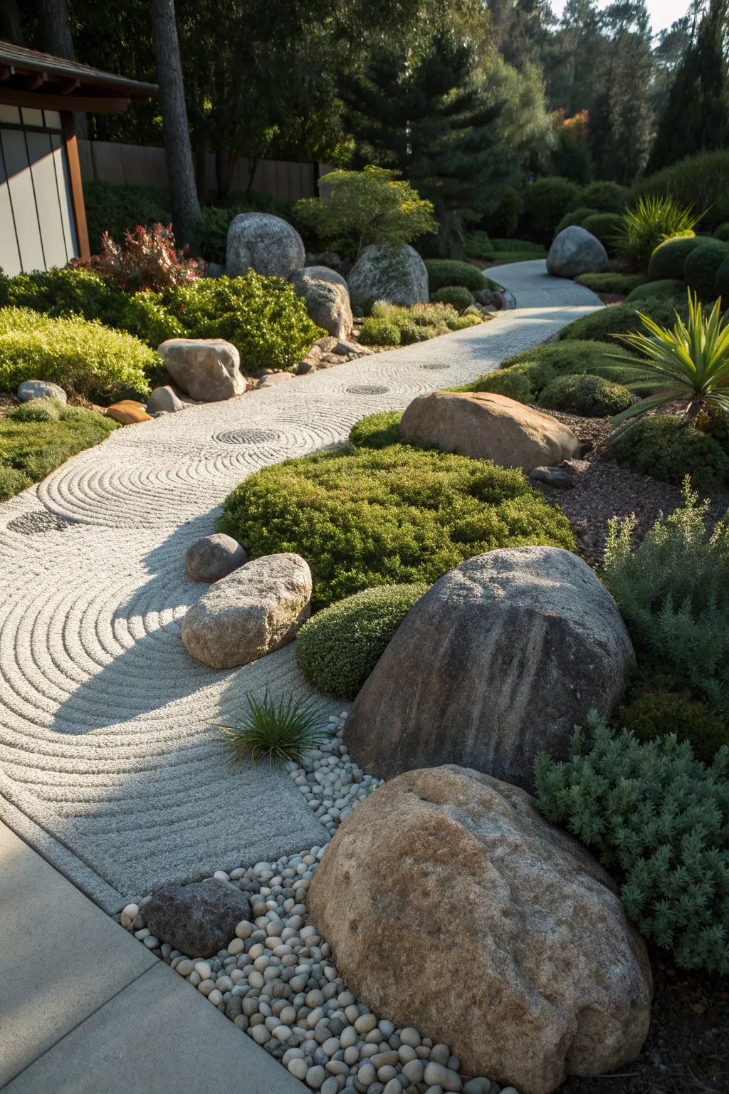 Elevate your outdoor space with the timeless elegance of a crafted rock garden.