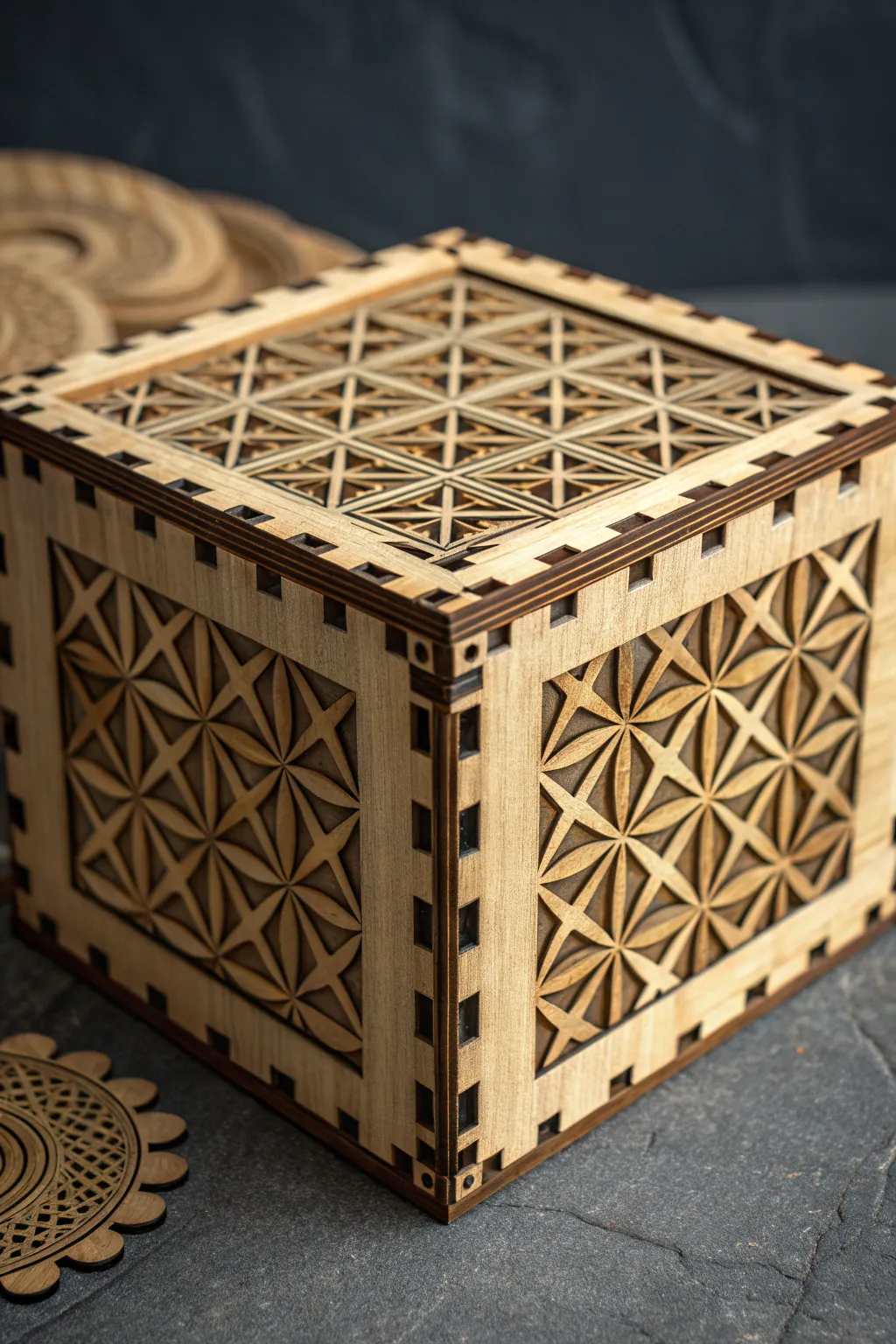 Elevate your storage with modular elegance: a masterpiece of laser-cut craftsmanship.