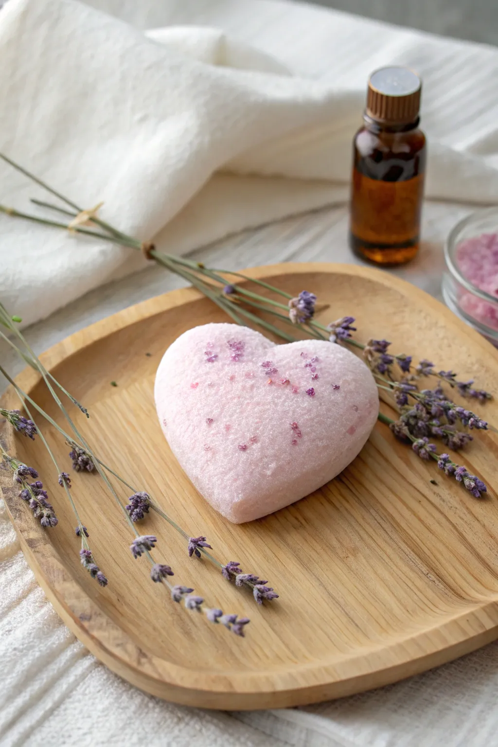 Craft your own moment of serenity with these heart-shaped bath bombs, perfect for a last-minute Valentine's gift.