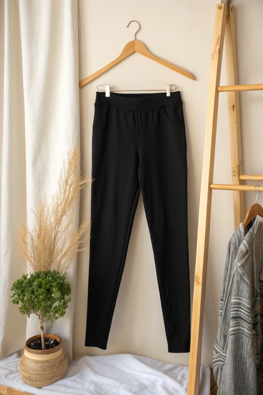 Embrace the beauty of simplicity with these stunning monochrome leggings. Perfect for a chic, versatile look!