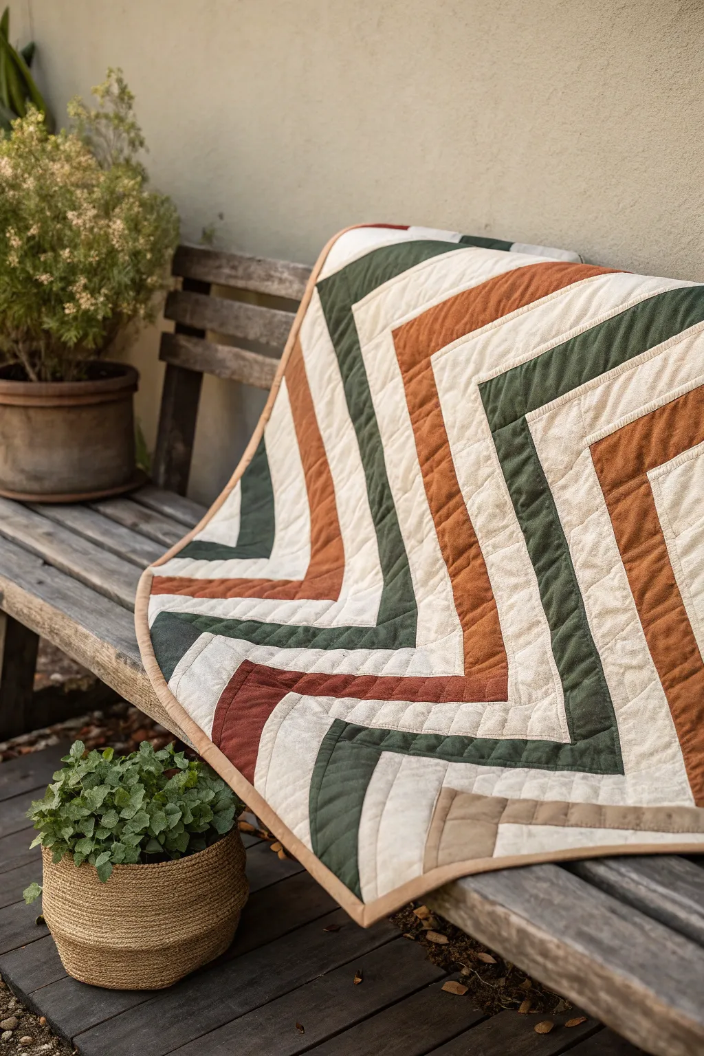 Embrace the dance of light and shadow with this stunning fields and furrows quilt design.