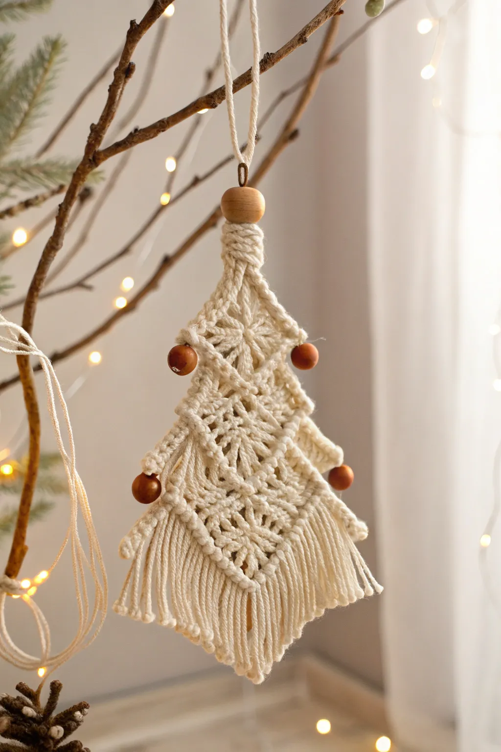 Add a touch of handcrafted elegance to your holiday decor with these charming macrame Christmas trees.