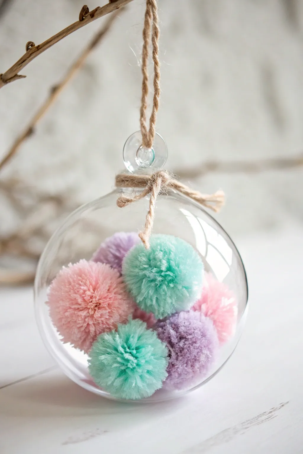 Add a splash of joy to your holiday decor with vibrant pom-pom baubles!