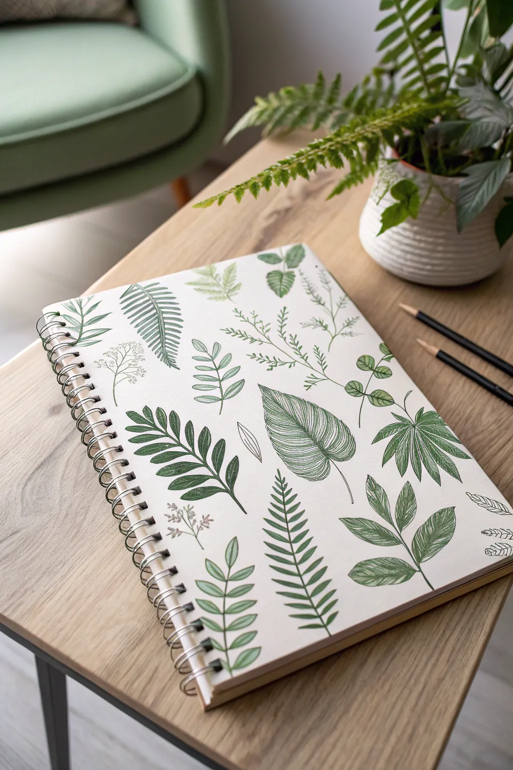 Embrace renewal with a lush greenery theme for your March bullet journal cover page. 🌿 #BulletJournal #GreeneryTheme #MinimalistBoho