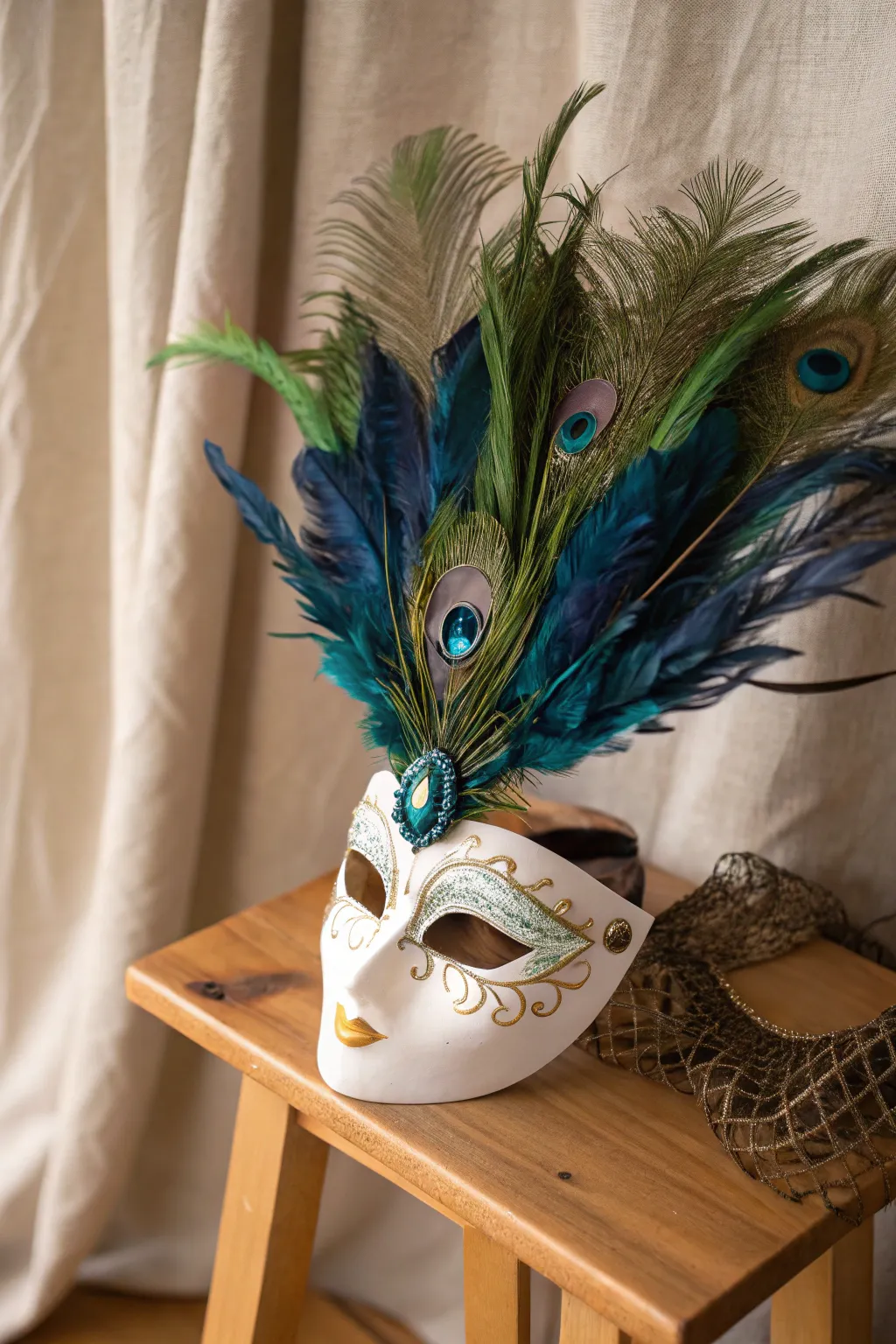 Embrace the whimsy with a Feathered Fantasy mask, where simplicity meets vibrant elegance.