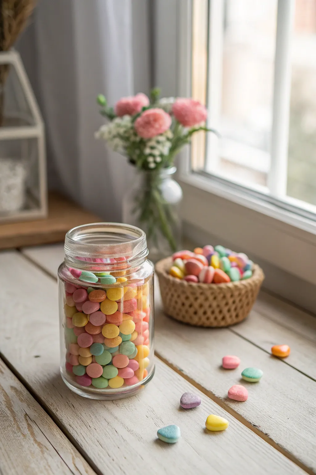 Add a pop of color to your party with these delightful candy jar centerpieces!