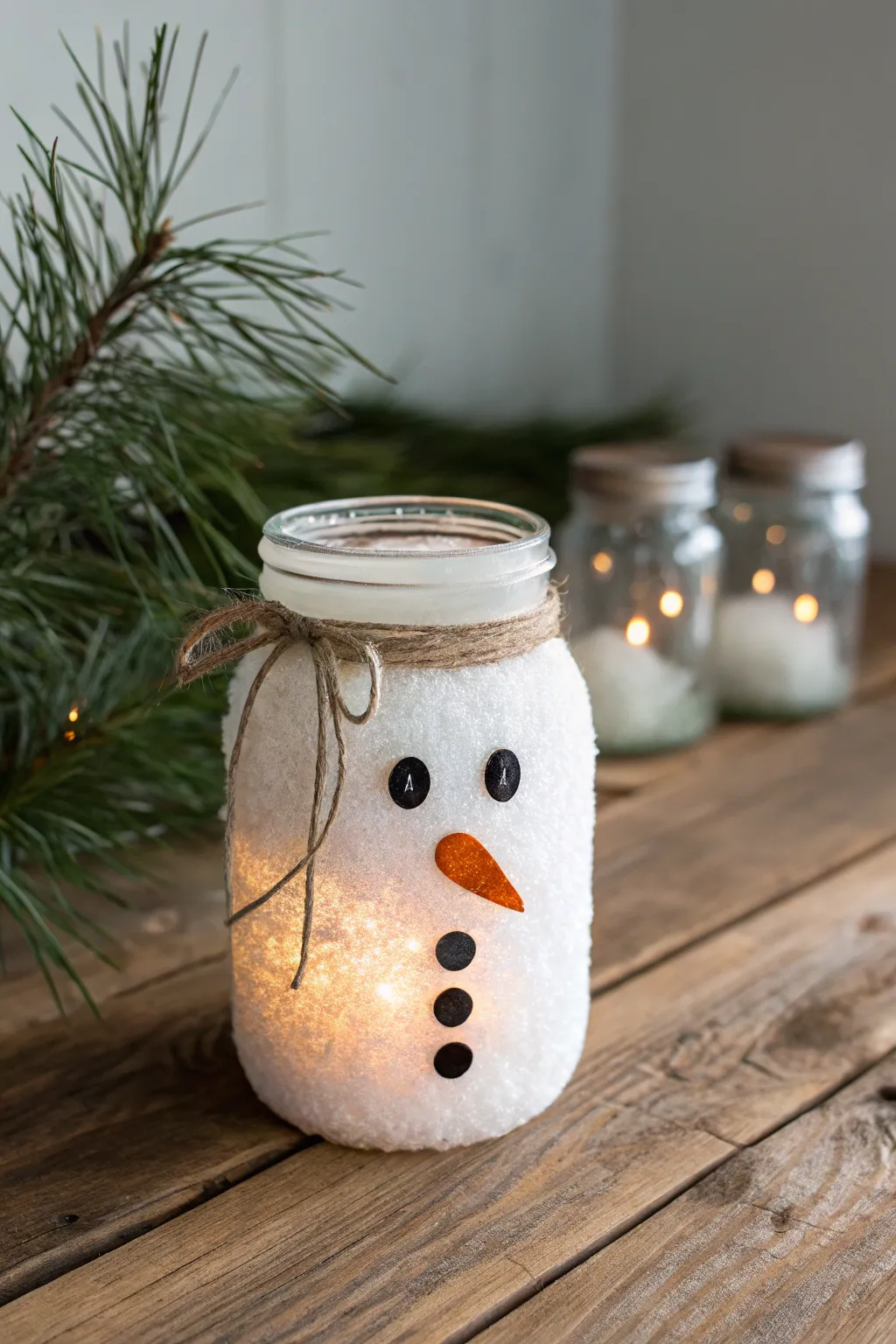 Illuminate your winter nights with a charming snowman luminary, blending simplicity and warmth.