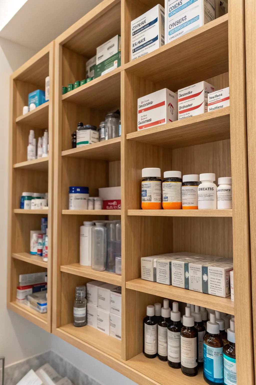 Shelf dividers neatly segment your cabinet space for organized storage.