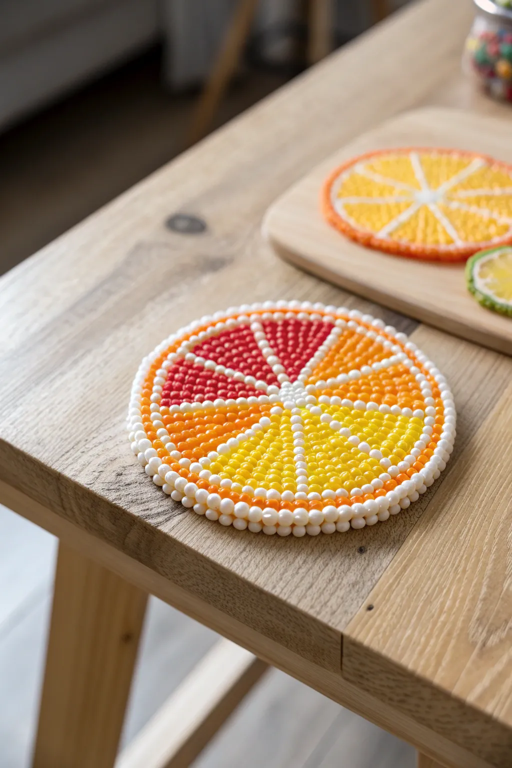 Add a splash of summer to your table with these charming fruity coasters! 🍋✨
