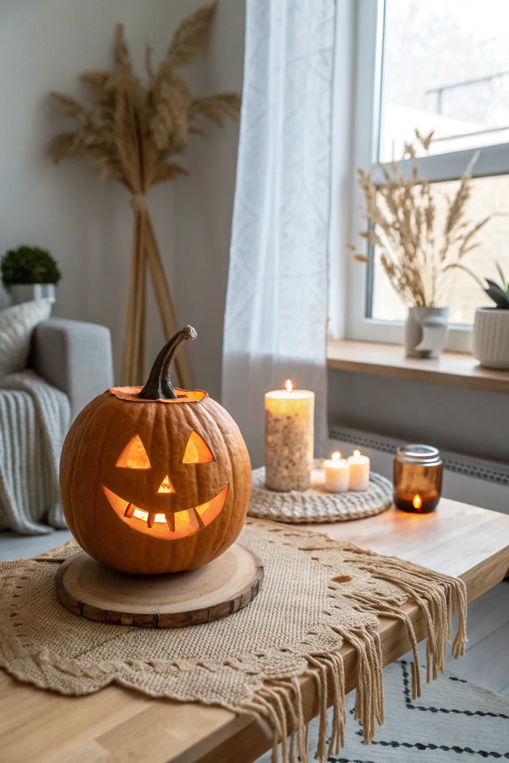 When calm meets chaos: the Disaster Girl pumpkin lights up your fall decor.