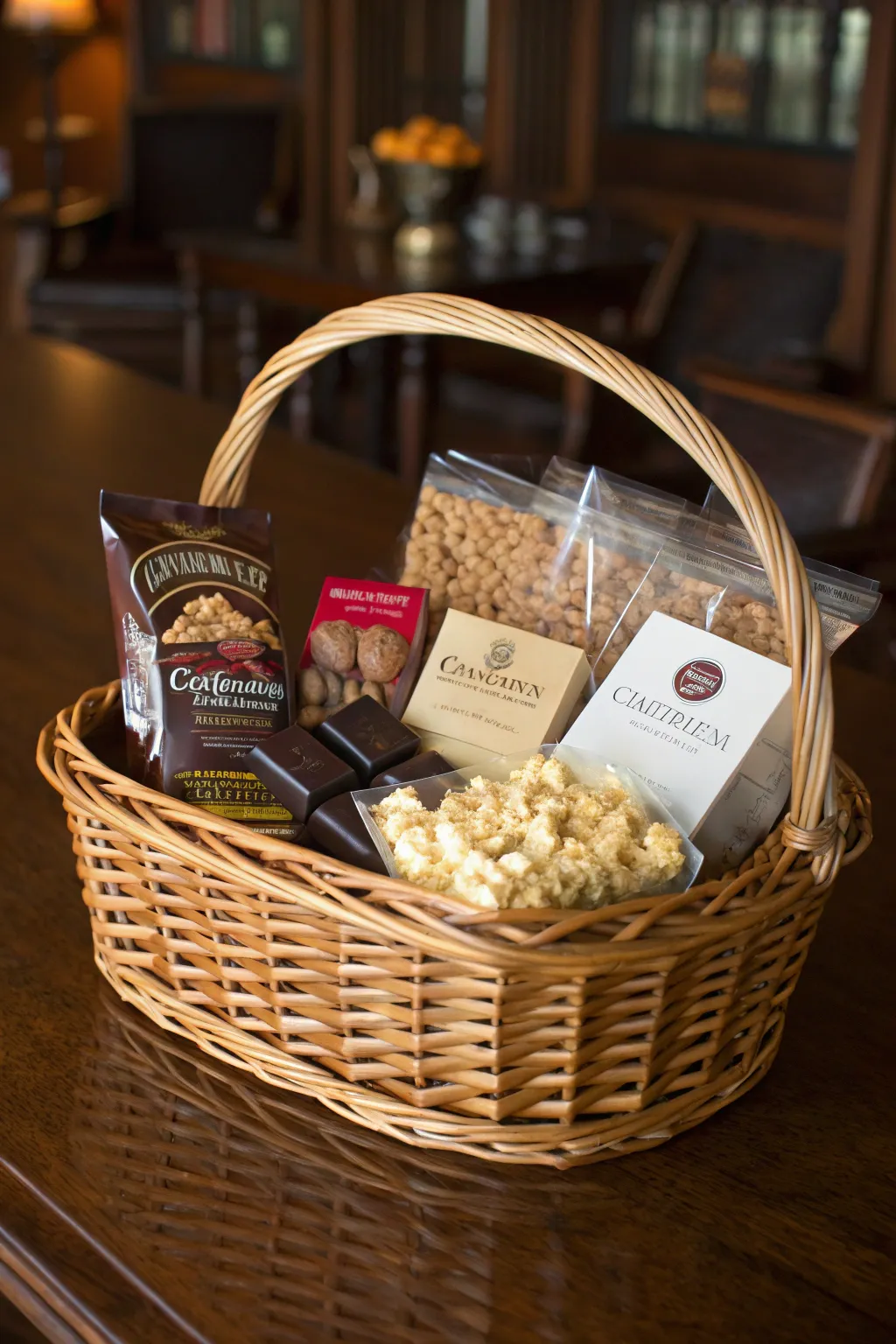 Indulge in the perfect snack attack basket, crafted to delight the senses and satisfy every craving.