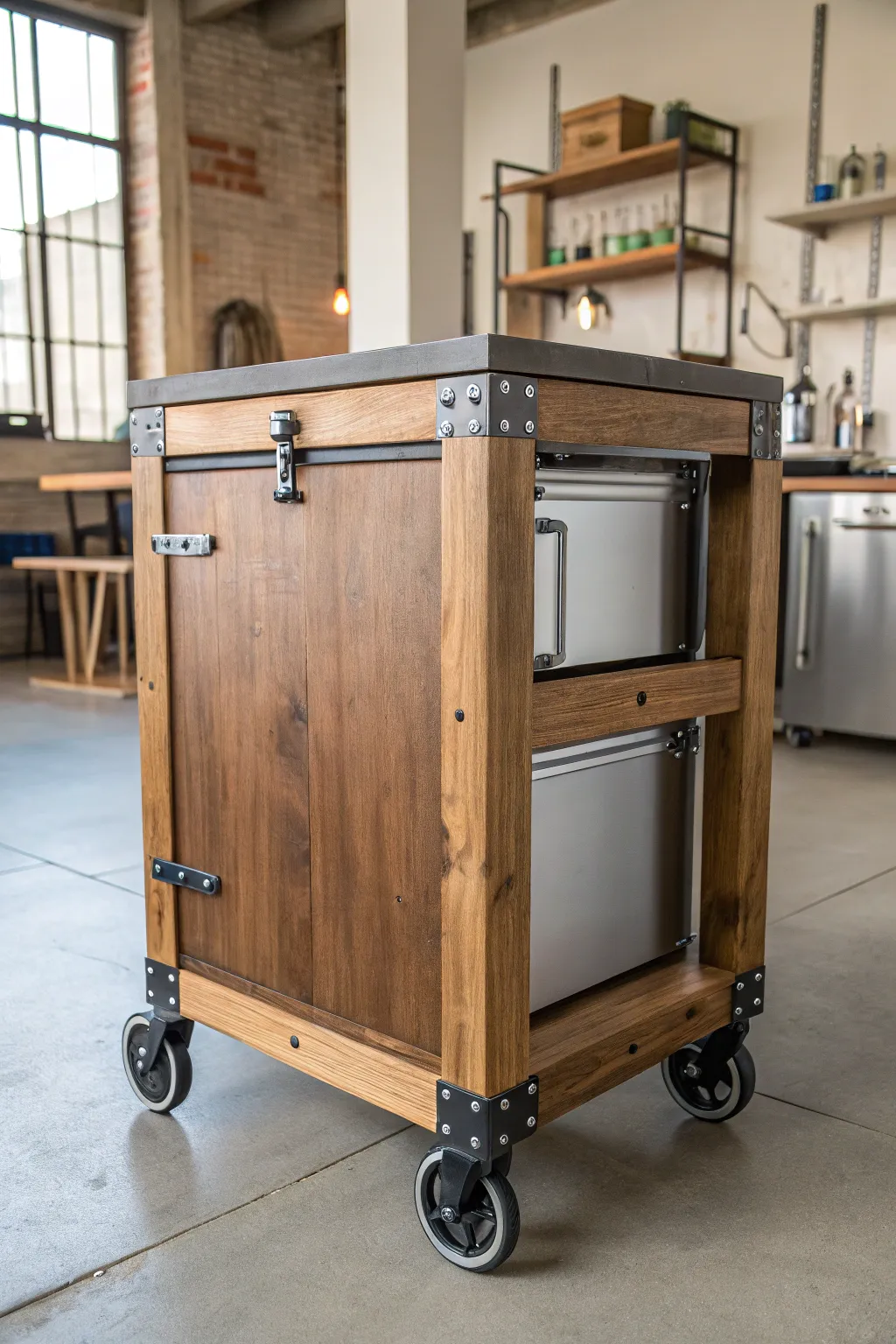 Elevate your workspace with a versatile rolling cart, where style meets functionality.