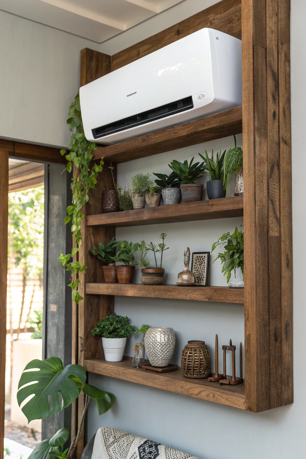 Elevate your space with floating shelves that turn utility into art. 🌿✨
