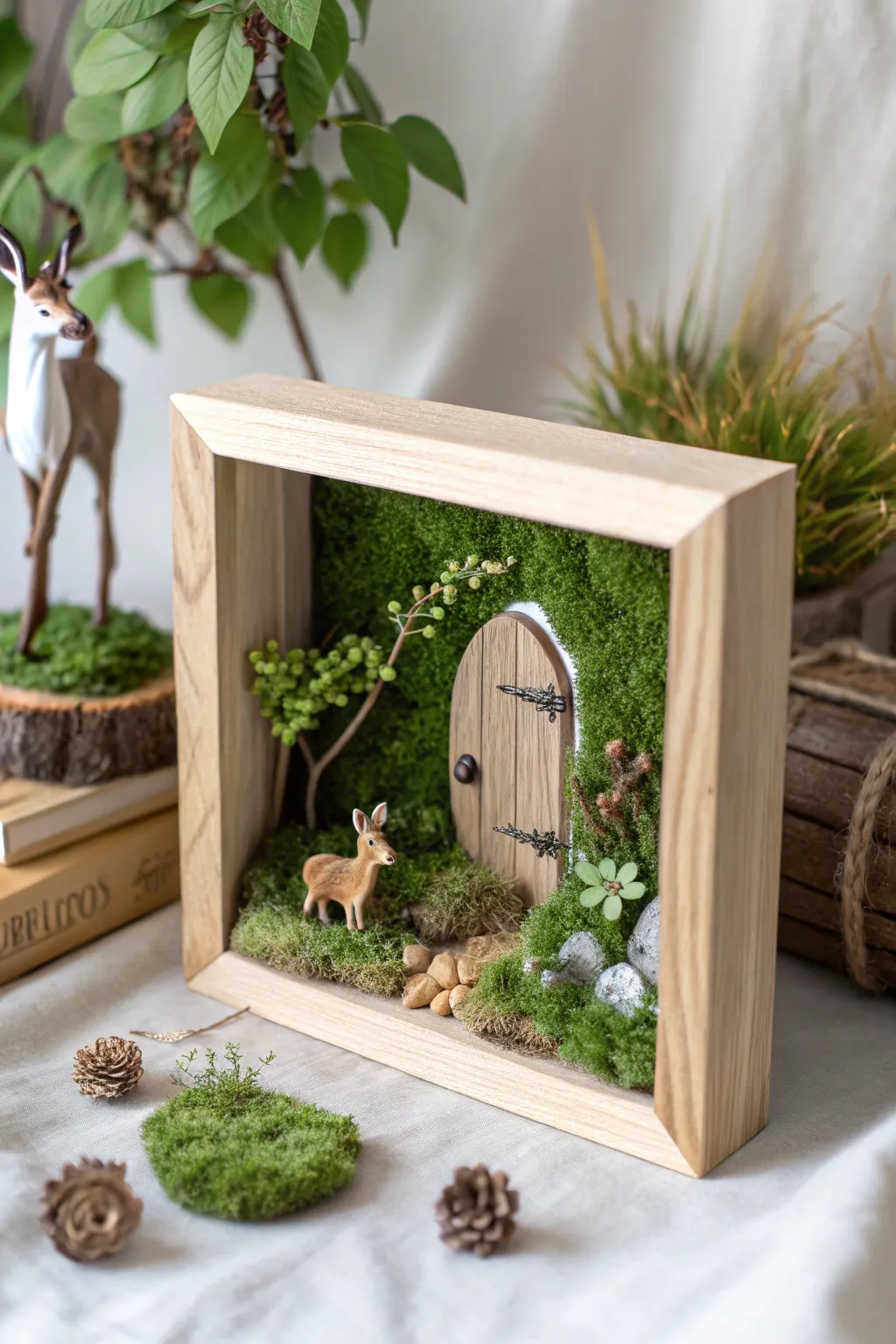 Step into an enchanted woodland escape with this beautifully crafted shadow box. 🌿✨