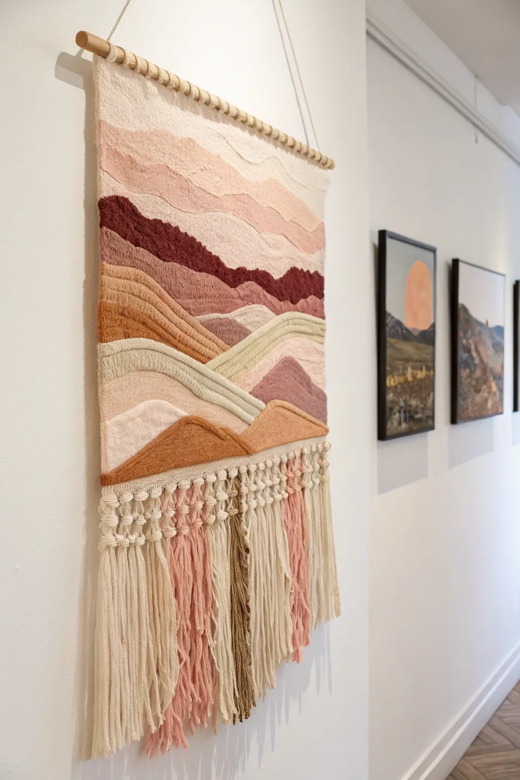 Discover the beauty of mixed media art with a blend of fabric and paint, where simplicity meets creativity.