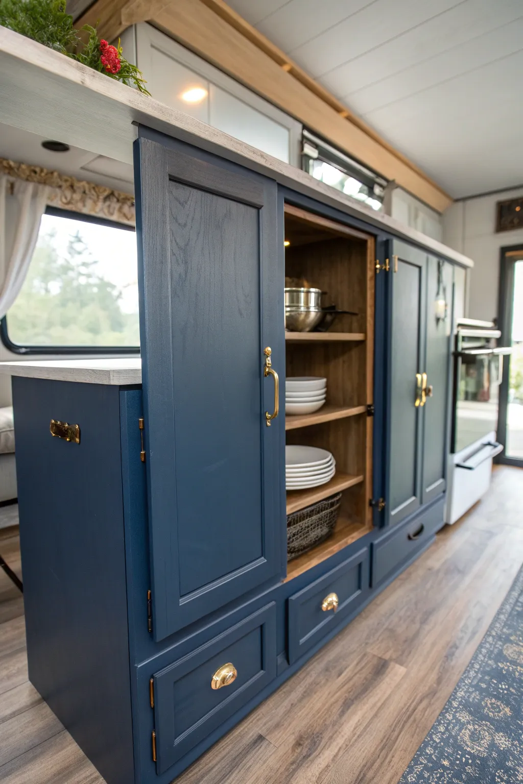 Transform your kitchen cabinets with a touch of paint and new hardware for an elegant yet budget-friendly makeover.