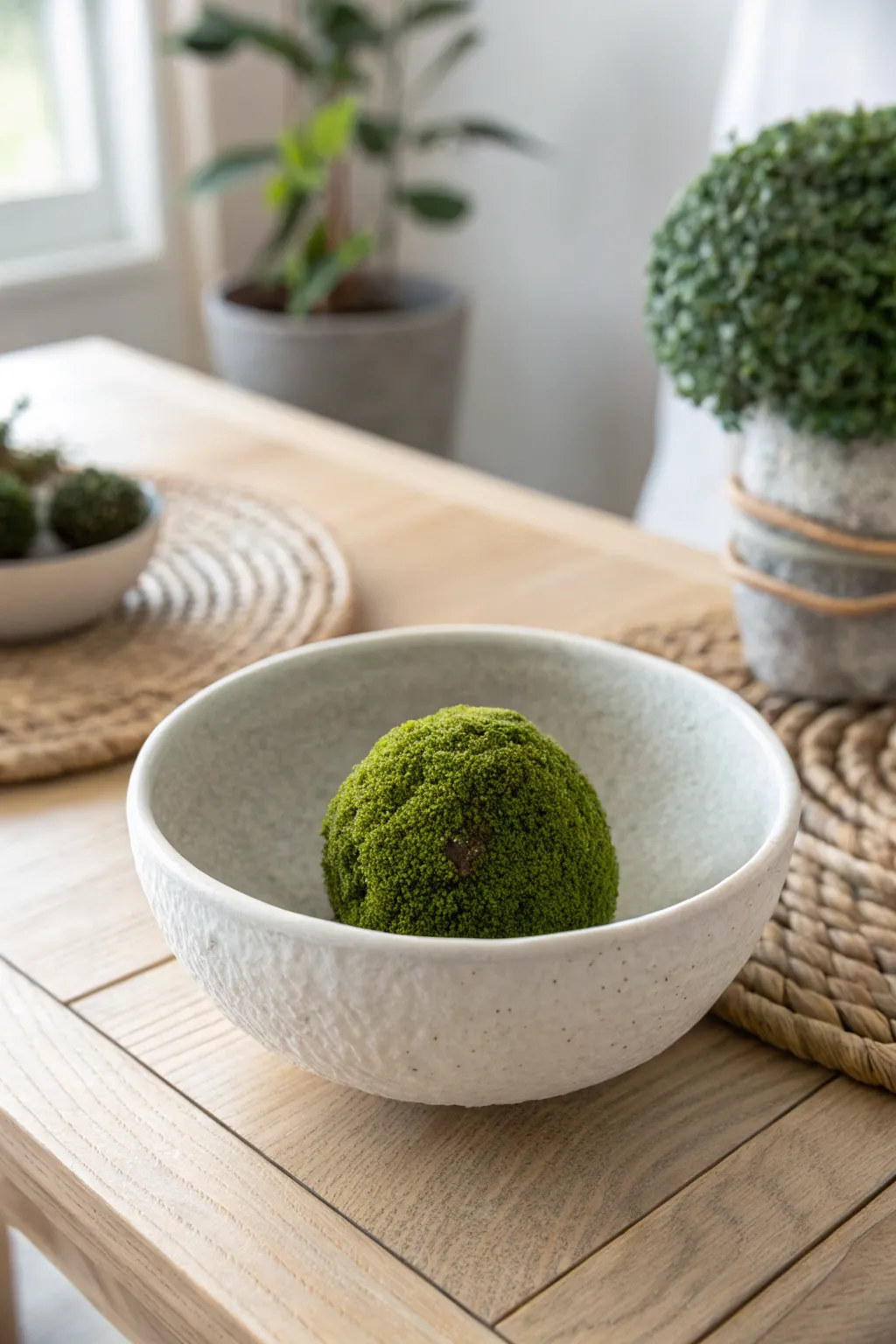 Elevate your space with the simple elegance of handcrafted moss balls, a perfect blend of Scandinavian minimalism and Boho charm.