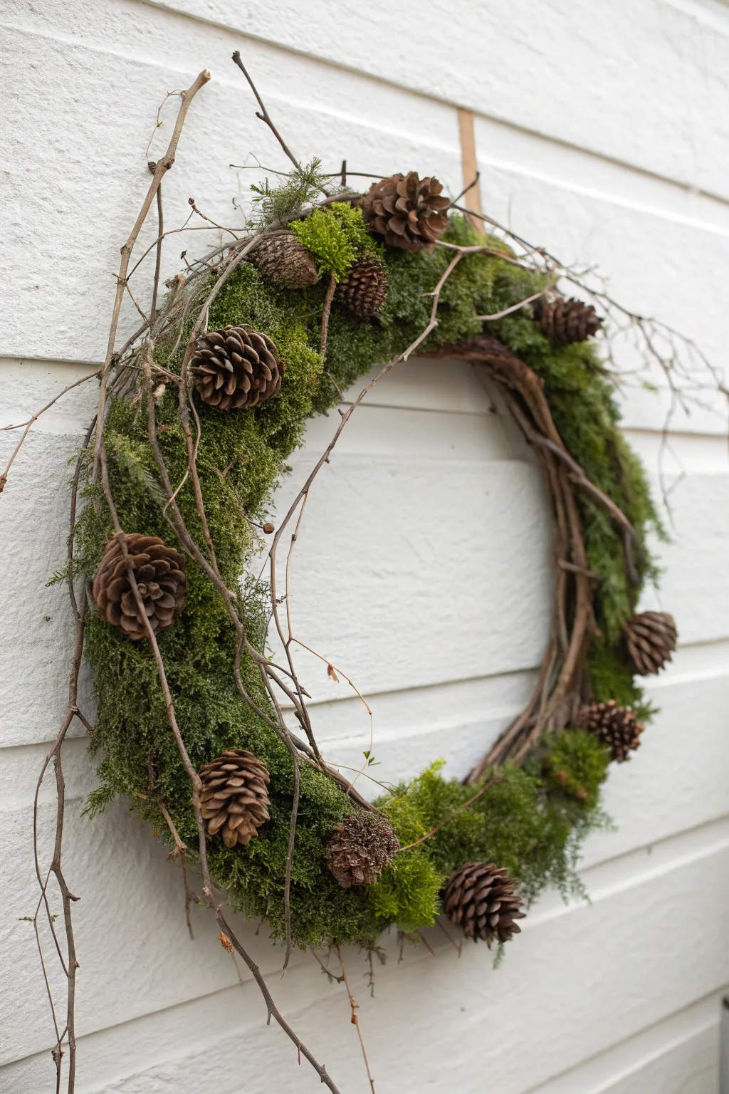 Embrace the Woodland Charm with this DIY Moss Wreath—simplicity meets natural elegance.