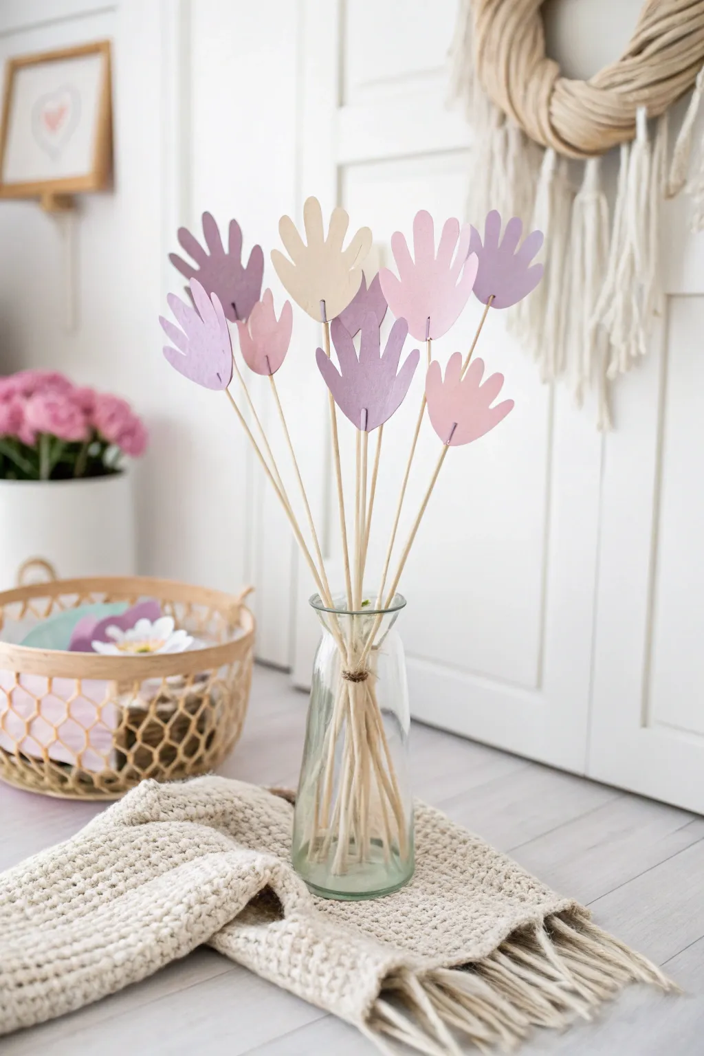 Capture precious memories with these charming DIY handprint flowers—perfect keepsakes for Mother's Day.