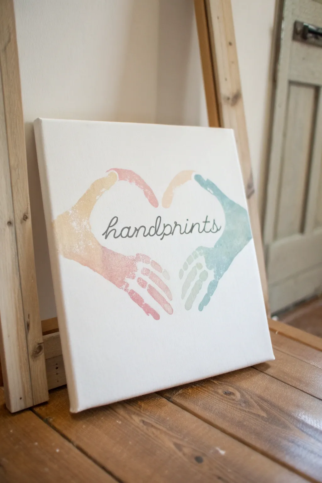 Capture the love with a handprint heart canvas – a heartfelt Mother's Day keepsake.