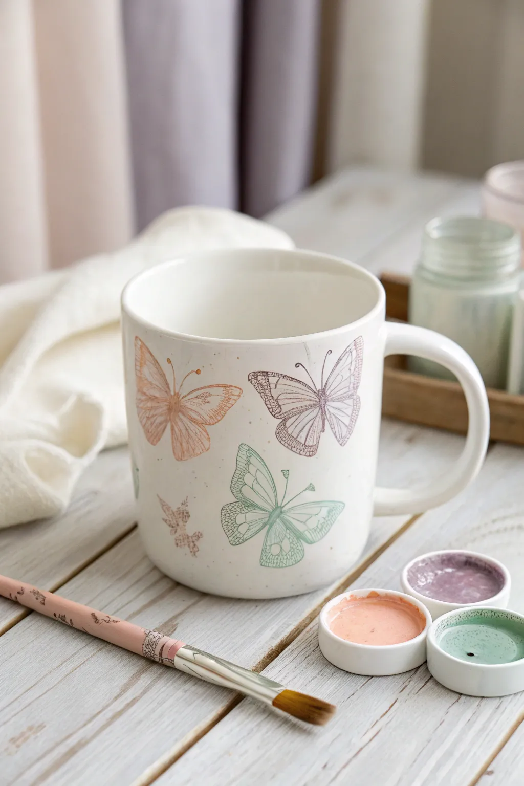 Craft a cherished memory this Mother's Day with personalized fingerprint butterfly mugs.