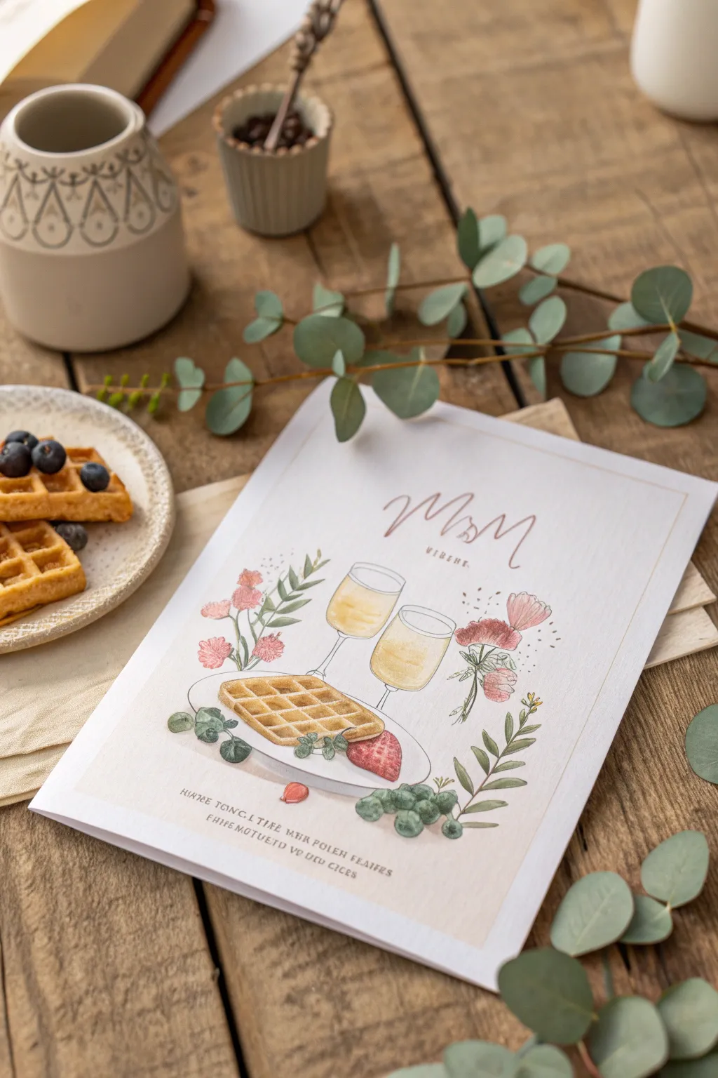 Celebrate Mother's Day with a delightful brunch-themed invite that captures the essence of simplicity and natural beauty.