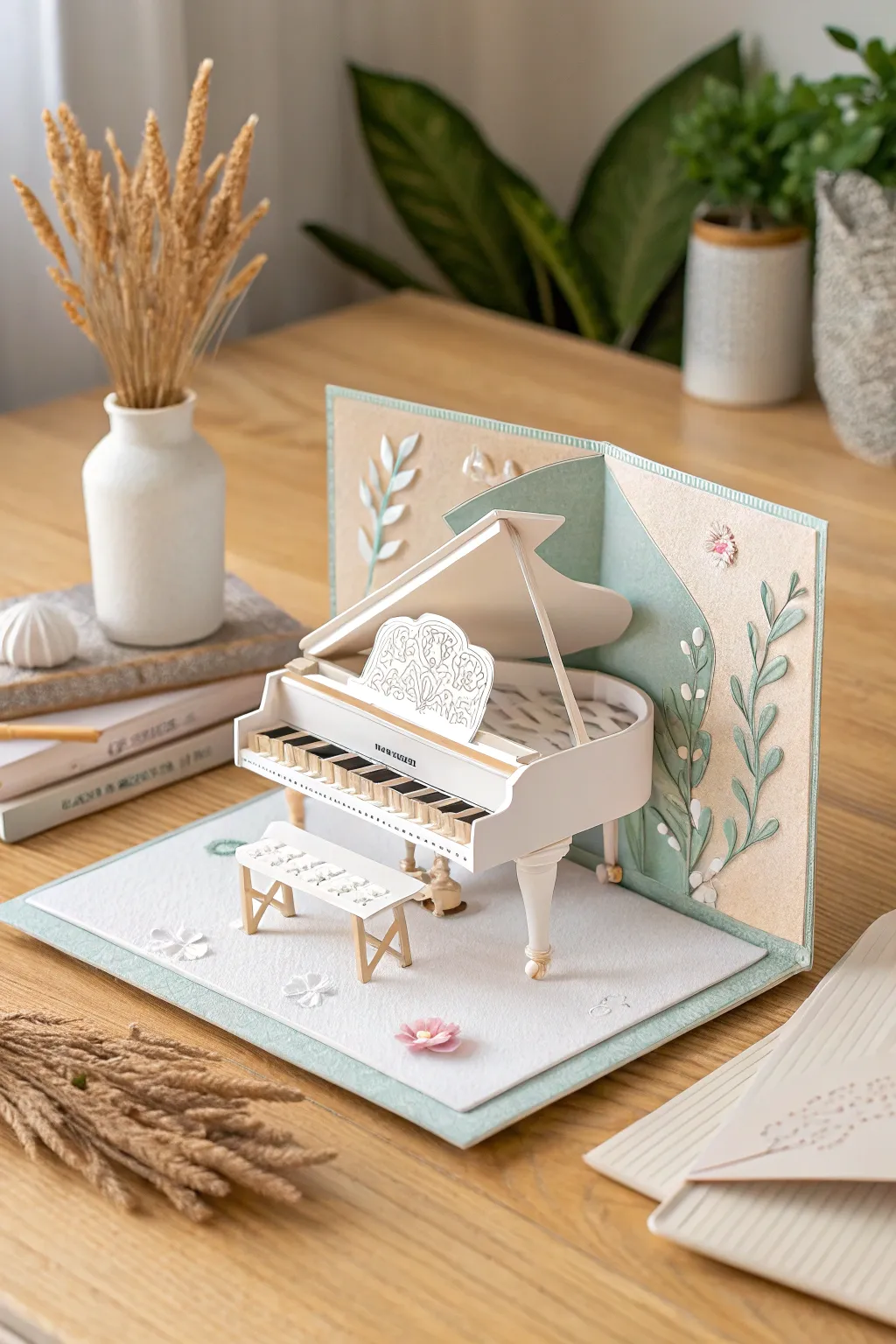 Unfold the magic of music with an exquisite pop-up piano card—where simplicity meets artistry. 🎹✨ #ScandinavianStyle #BohoElegance