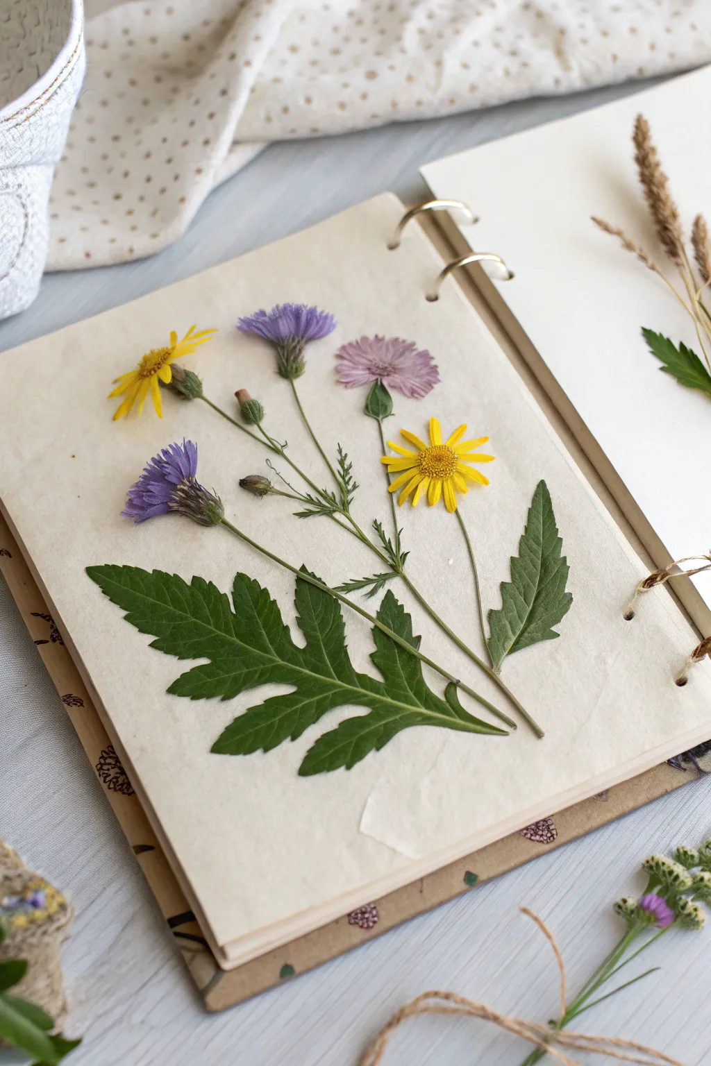 Capture nature's palette with a touch of boho elegance: wildflower wonders for your scrapbook.