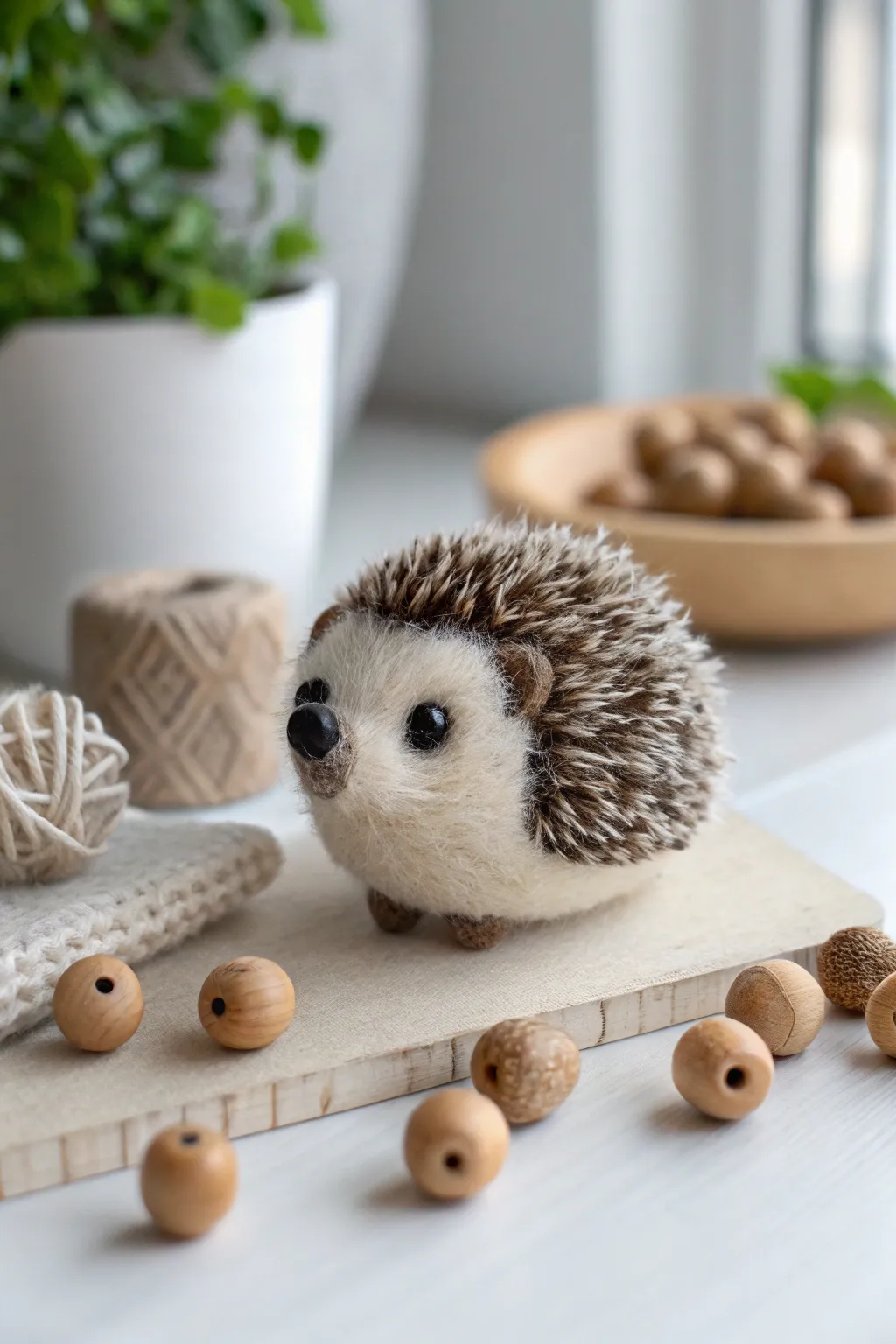 Welcome whimsy into your home with this charming needle felted hedgehog!