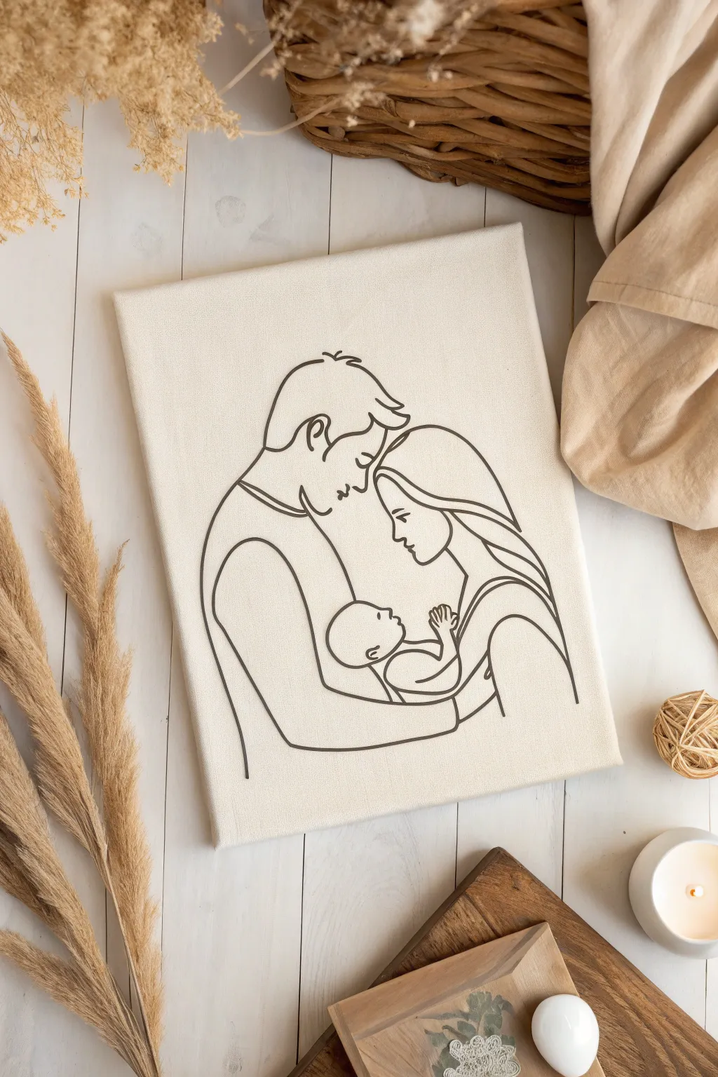Capture the essence of love and connection with minimalist family art.