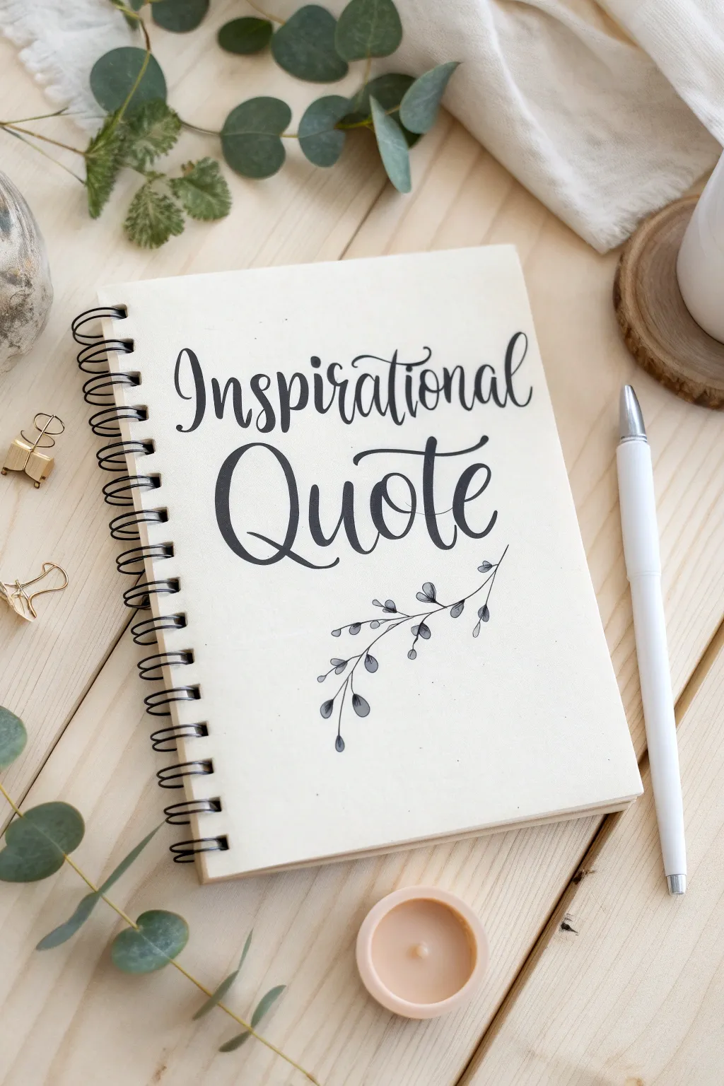 Find daily inspiration with this beautifully crafted calligraphy notebook cover.