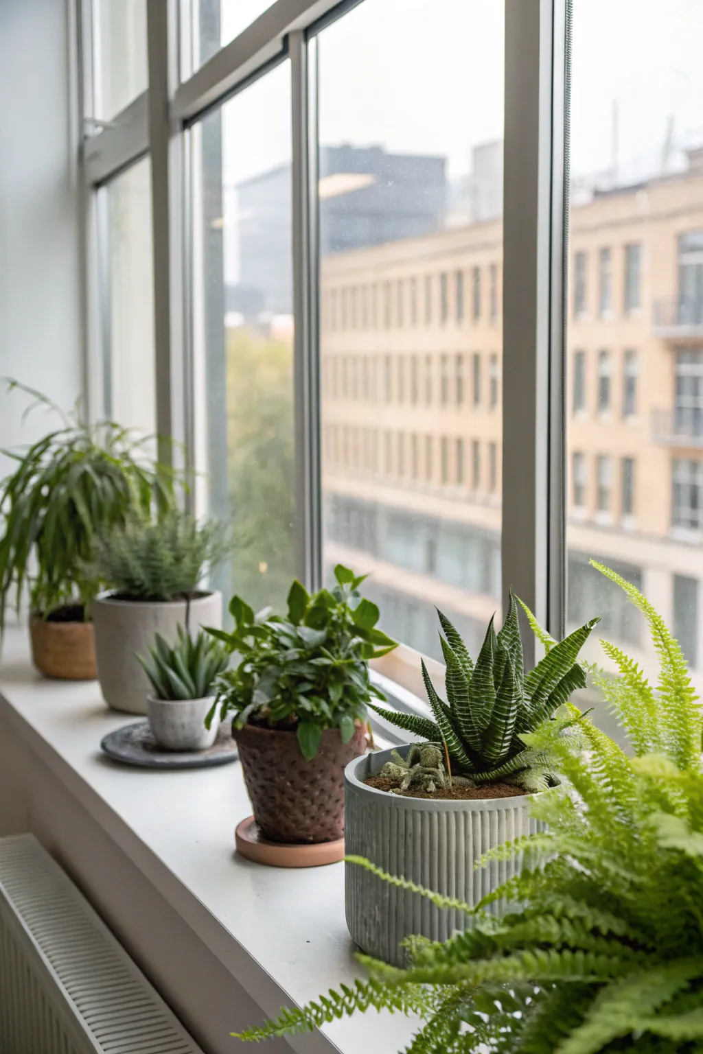 Bring life to your office with greenery near the windows.