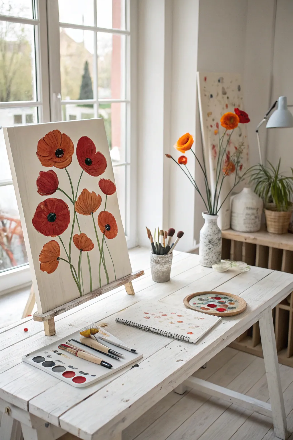 Embrace creativity with abstract poppies that dance in bold colors. 🎨🌸 #MinimalistArt #ScandiBoho