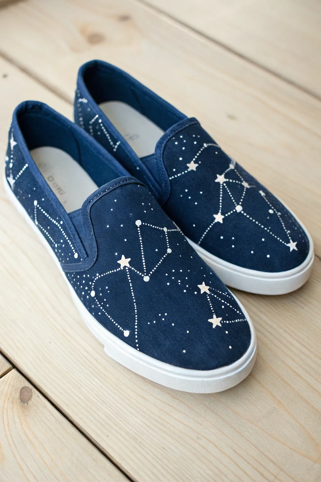 Step into the night with these Starry Soles—where simplicity meets celestial beauty.