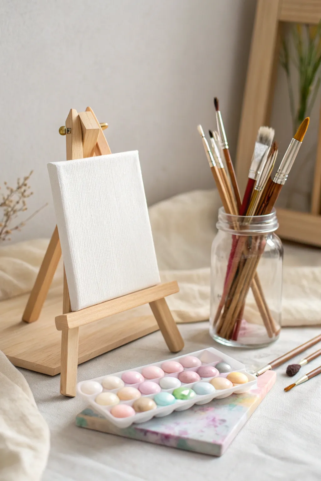 Unleash your creativity with personalized mini easel stations at your next painting party!