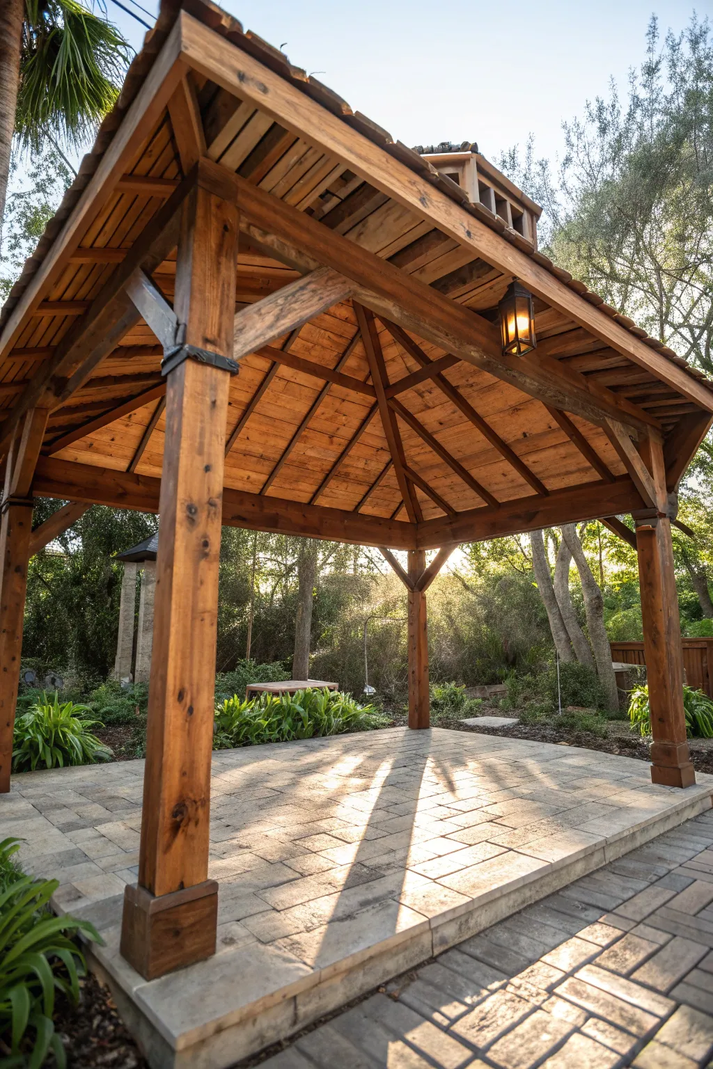 Elevate your outdoor space with a handcrafted pallet roof for a rustic, inviting retreat.