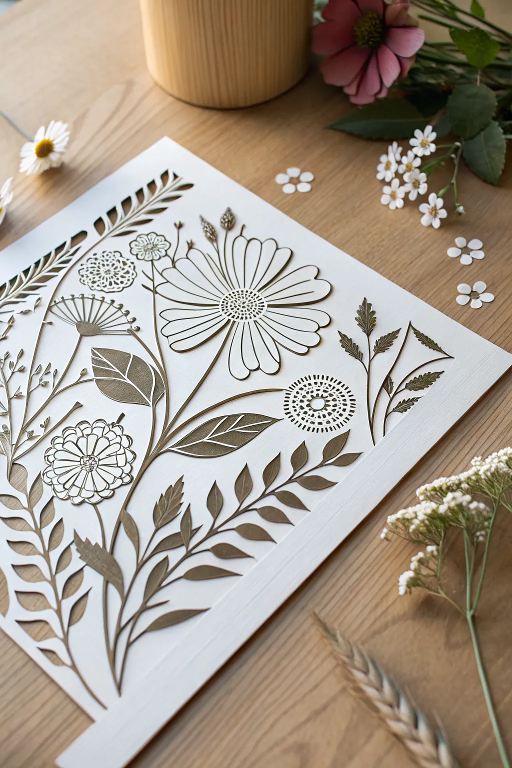 Embrace nature indoors with handcrafted floral paper art—where simplicity meets beauty.