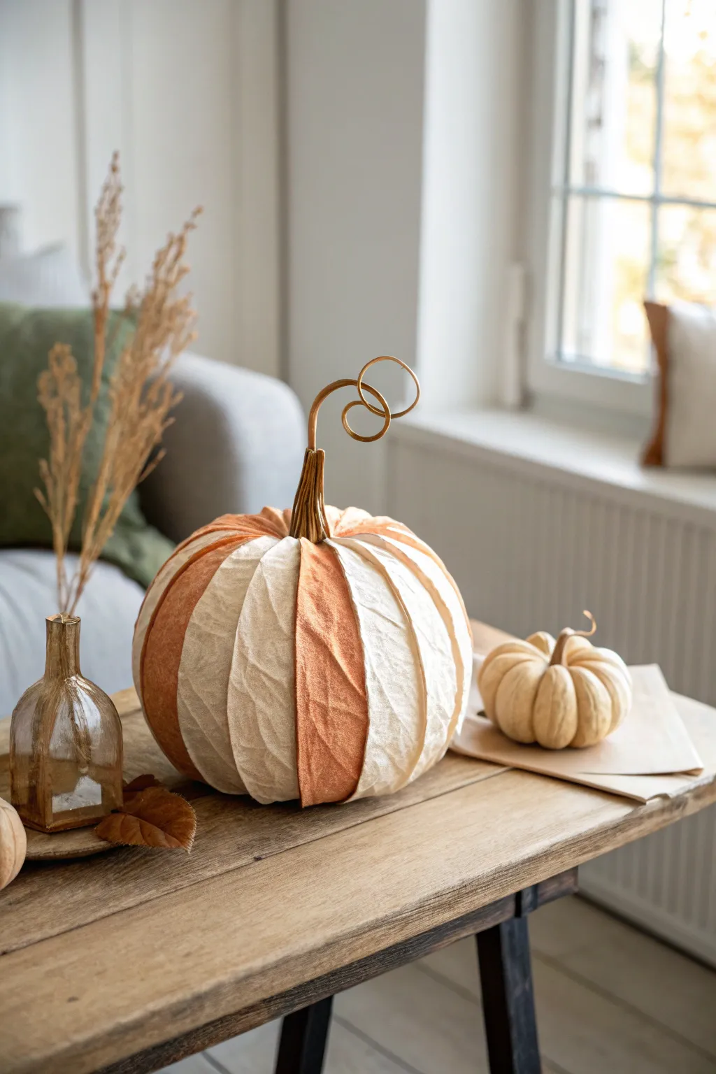 Embrace the art of simplicity with this no-glue paper pumpkin, where elegance meets effortless crafting.
